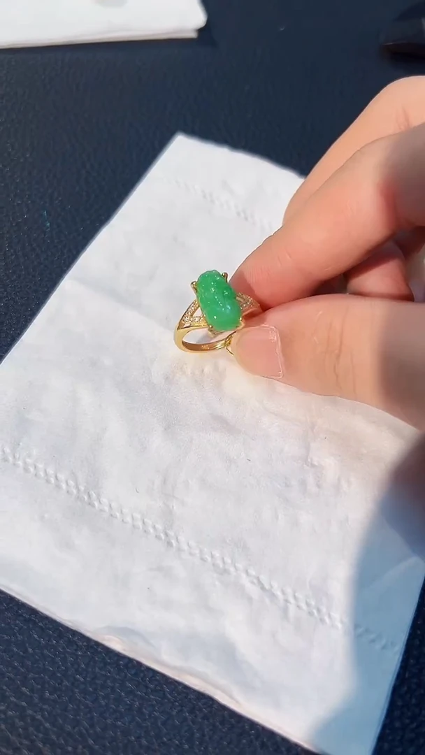 翡翠戒指银S925镶嵌缅料A货/支持复检/一件