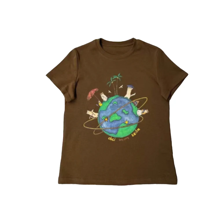 155地球卡通印花T恤