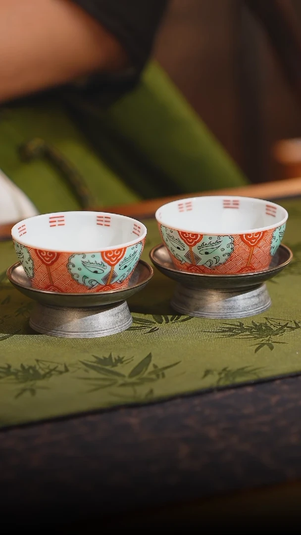 【闪购商品】瓷器【马老板专属】一点堂太极八卦兽面纹若深杯