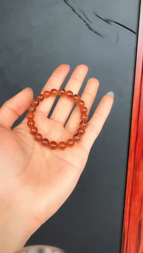 手串琥珀未镶嵌/62微瑕缅甸琥珀紫罗兰手串8mm