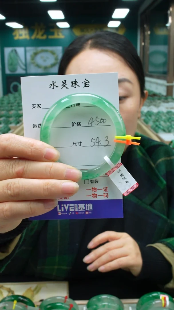 【闪购商品】石英质玉手镯未镶嵌圈口54.3