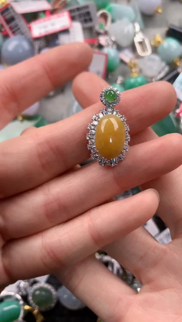 银S925镶嵌戒指翡翠222   6