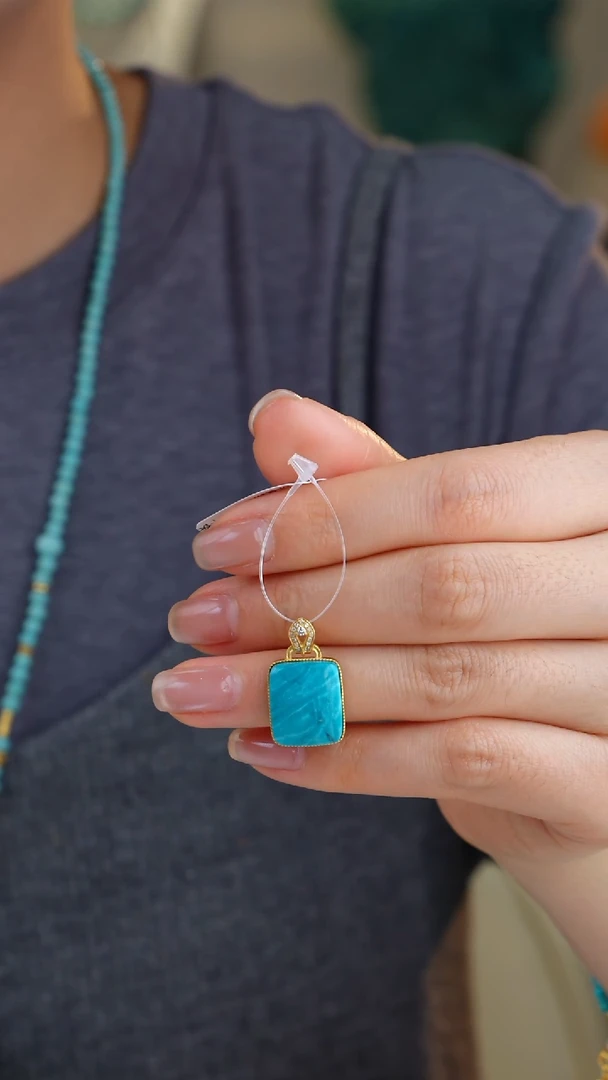 【闪购商品】绿松石吊坠(不含链)18K金镶嵌1