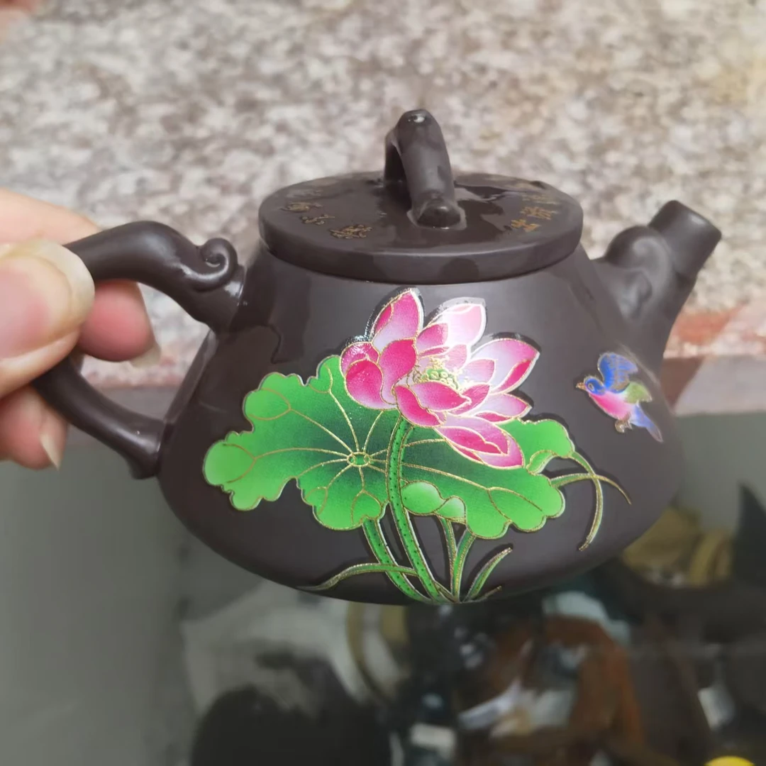 【闪购商品】龙把石瓢荷花预热变色壶