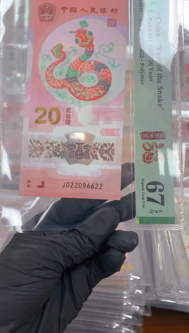 塑料2025蛇钞 真钞 评价封装 单张