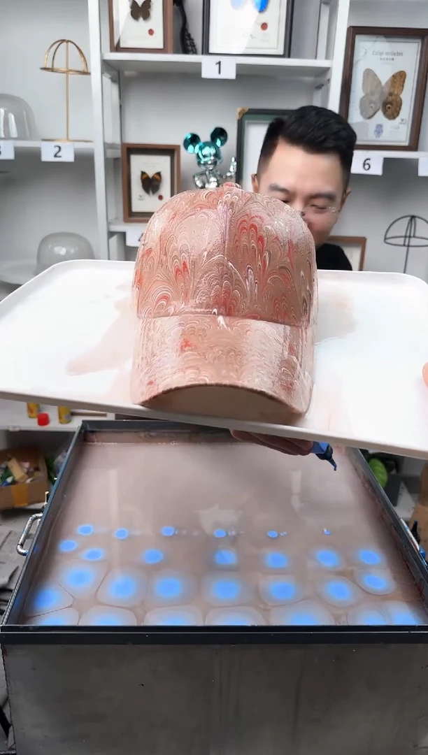 纯棉成人款凤尾纹水拓帽