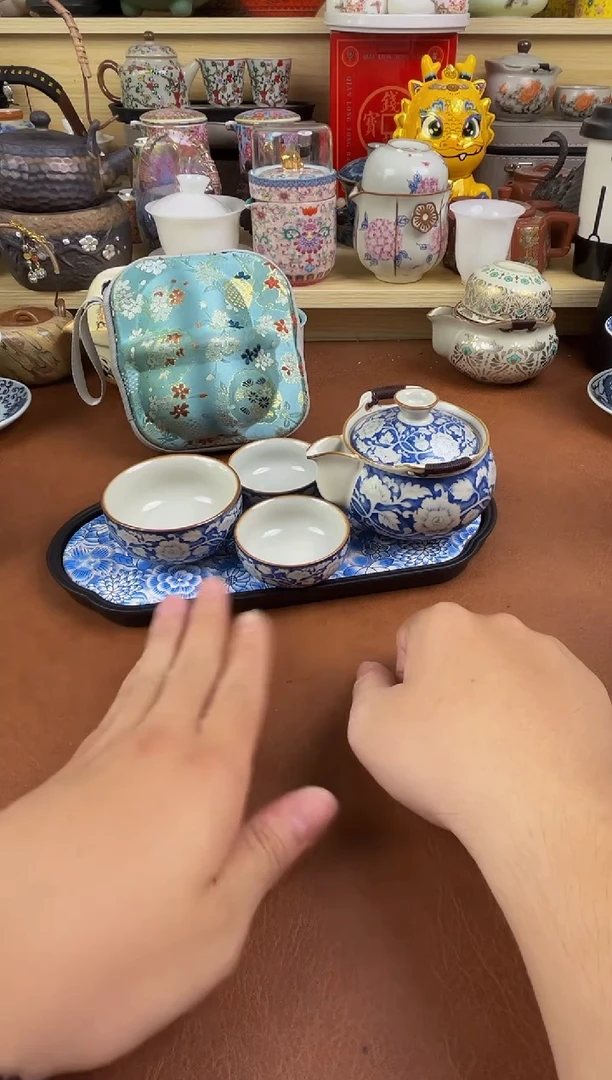 陶瓷茶具摆件旅行套组
