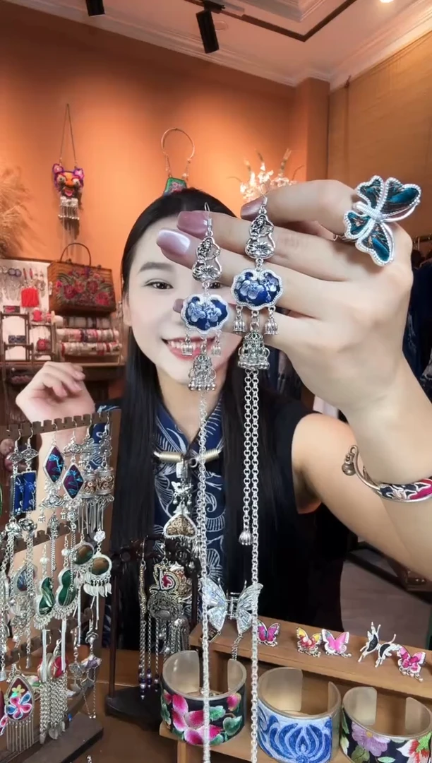 刺绣纯手工民族风耳环