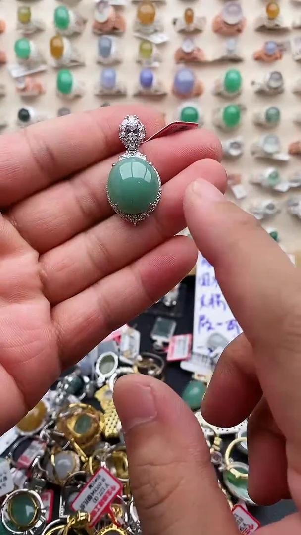 银S925镶嵌戒指翡翠天然翡翠支持复检11   3-3