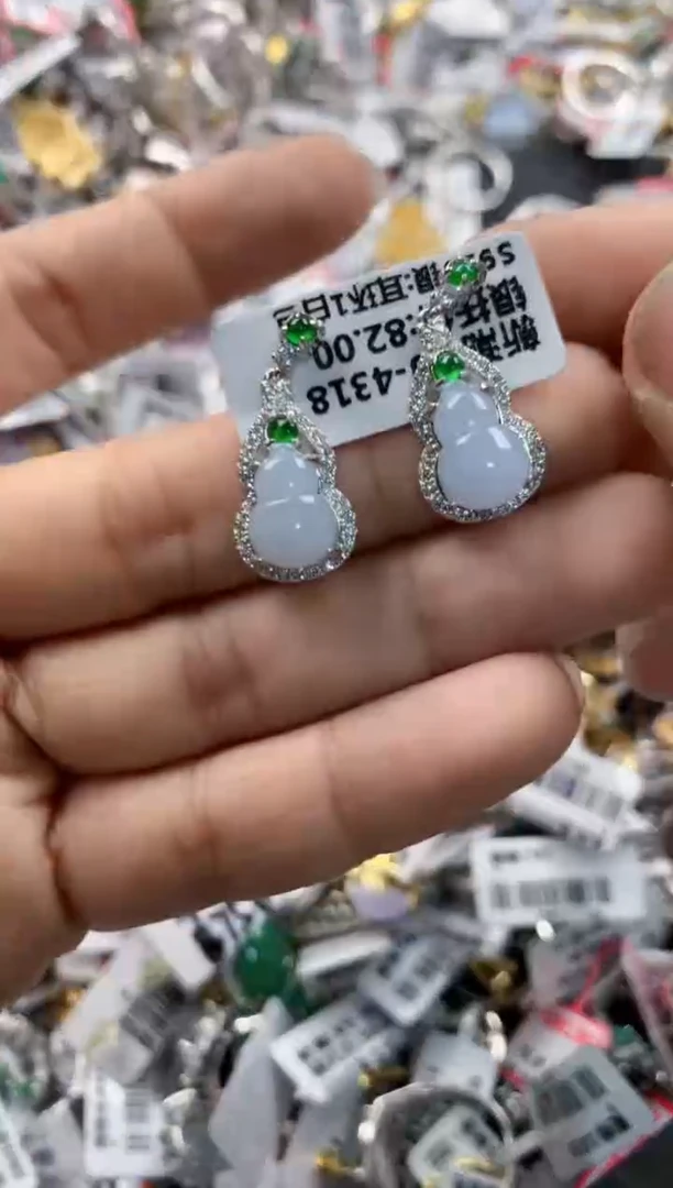 银S925镶嵌戒指翡翠12     7