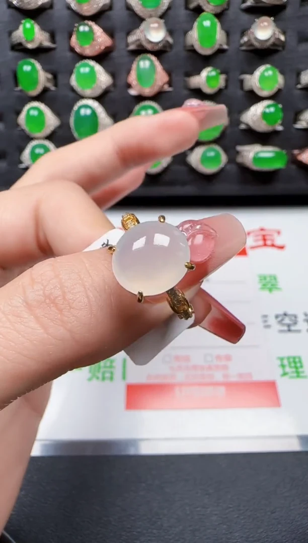 【闪购商品】翡翠戒指银S925镶嵌2162