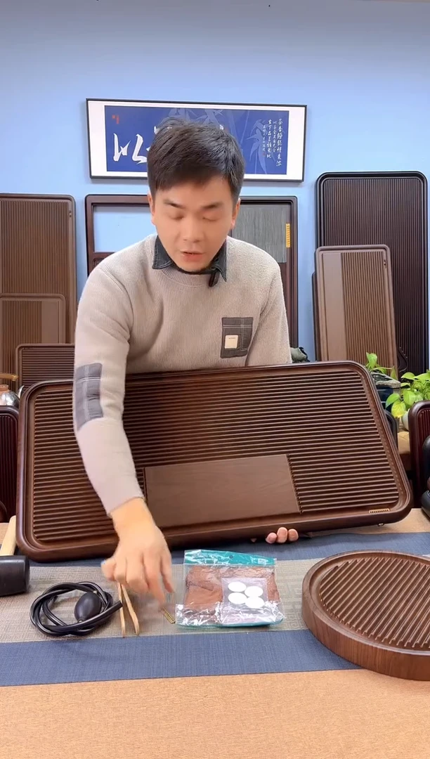 【闪购商品】凌龙黄色款式茶盘80*40*4
