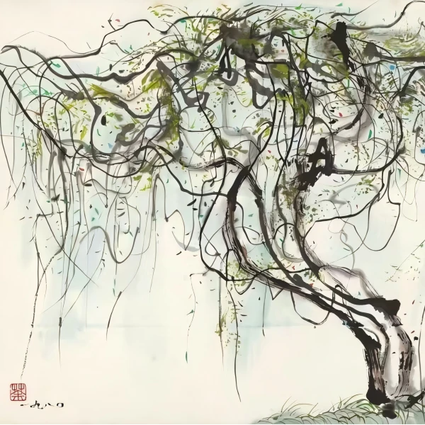 复刻版画吴冠中-46*68-紫藤