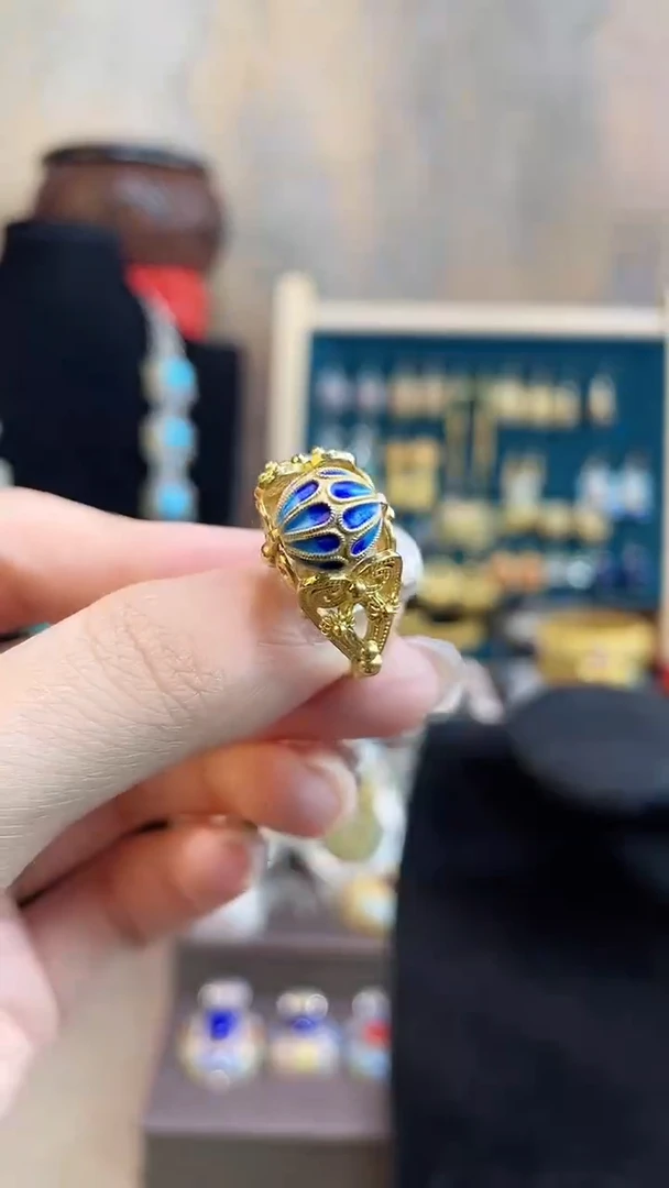 非遗手工花丝镶嵌戒指