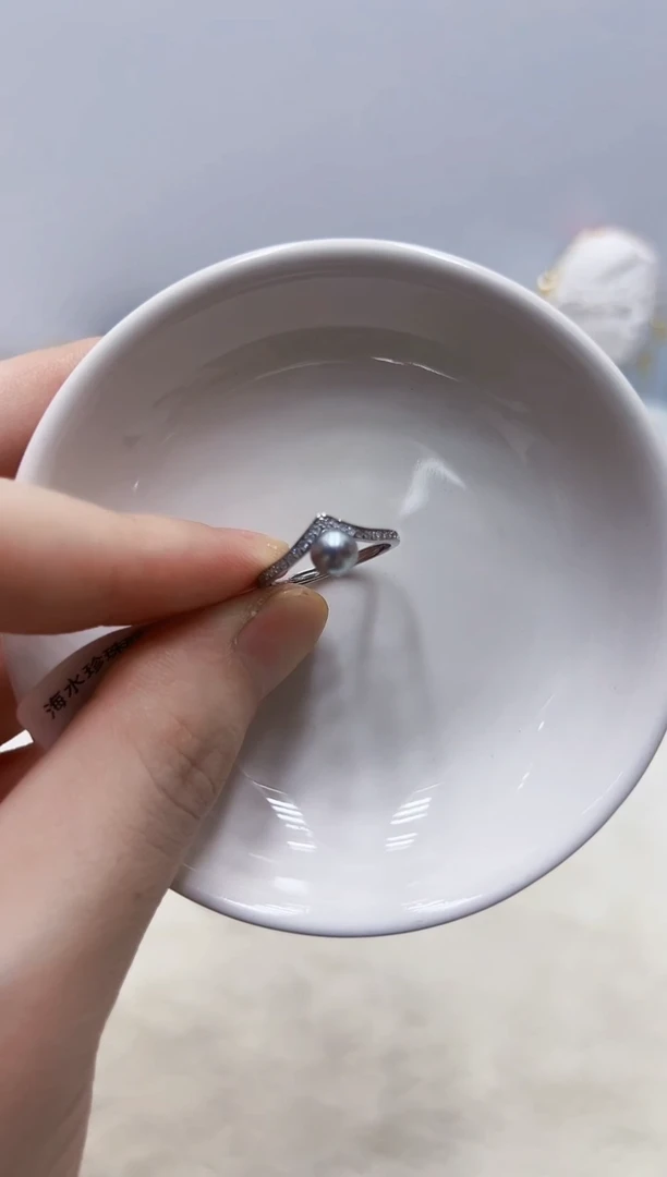 银S925镶嵌海水珍珠DA戒指@@yj337