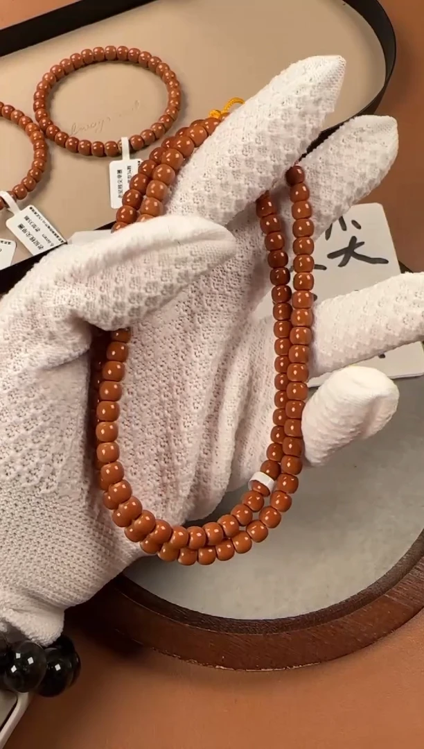 手串橄榄核6.3mm老挝核尖108，ss级老挝树王料子，面无白孔道三花