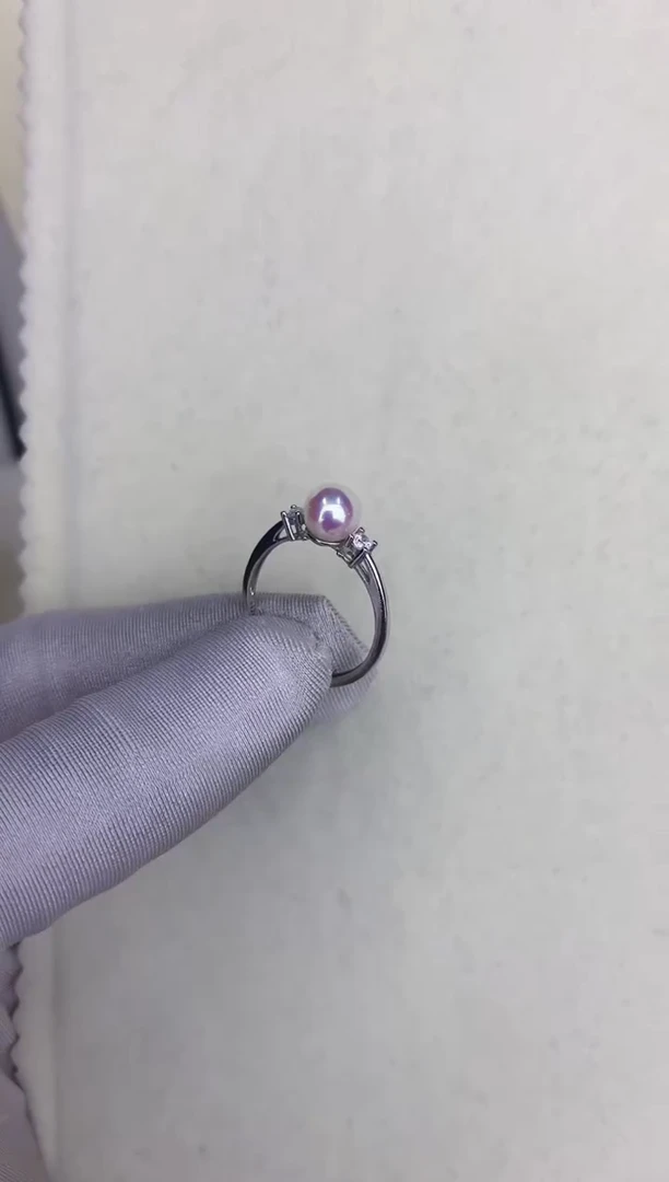 银S925镶嵌DA海水珍珠 GD037 akoya戒指