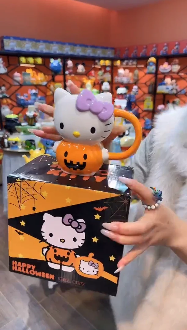 瓷片@@凯特猫南瓜陶瓷杯