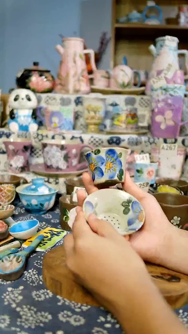 瓷片设计师款手绘釉下五彩陶瓷