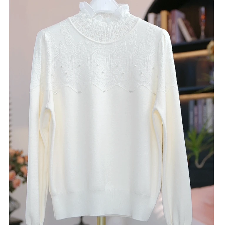 【蜜客严选】时尚休闲百搭秋冬针织镂空半高领女士毛衫2501M000069
