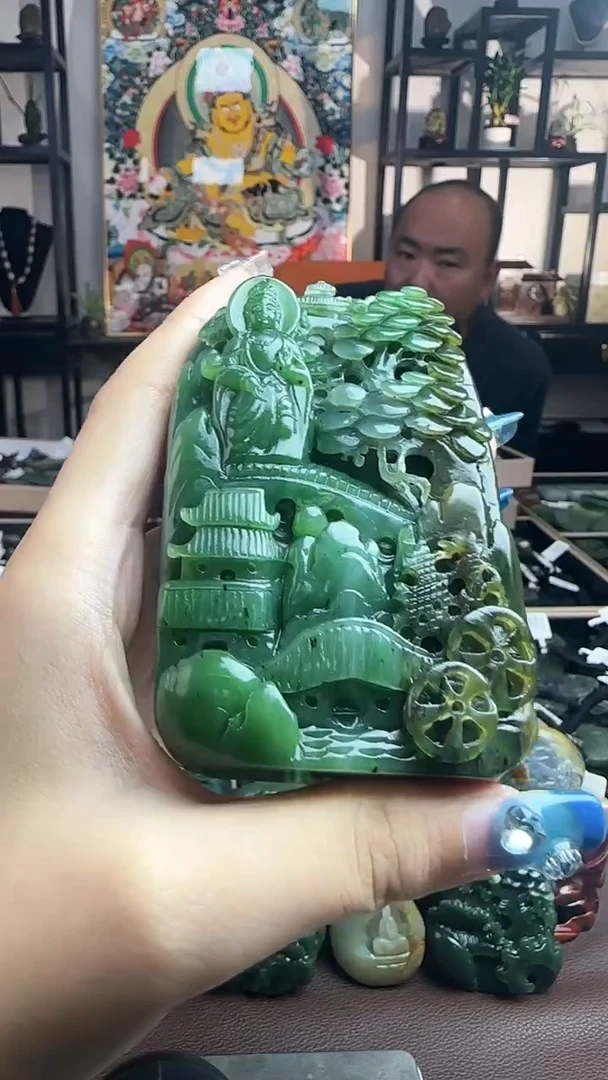 未镶嵌和田玉摆件山水