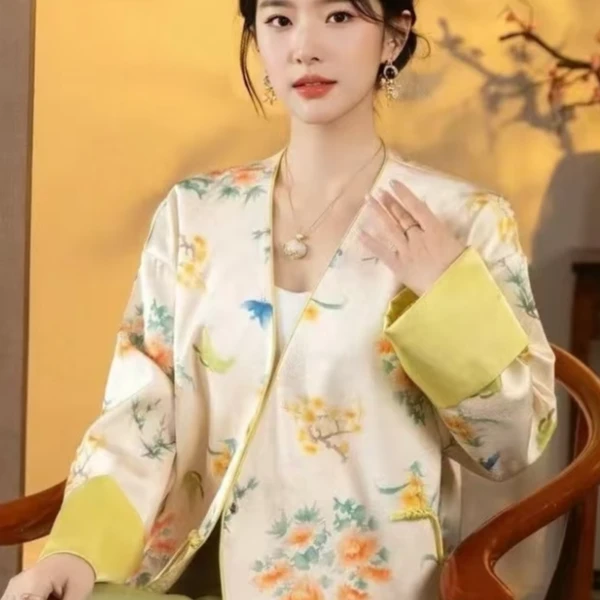春秋新款淑女气质外套高级感新中式国风《集合链接》红色新中式外套