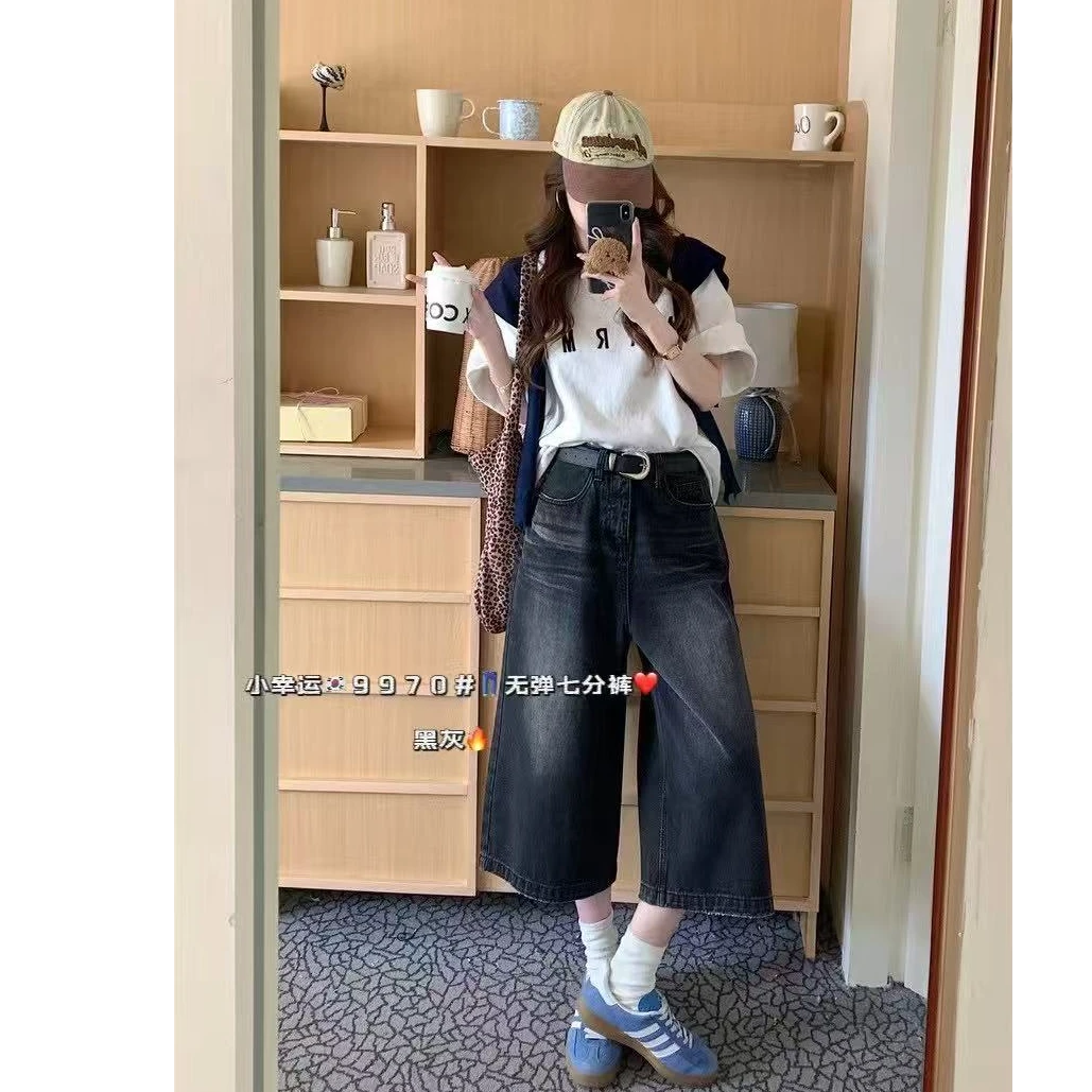 王永家~夏款薄料无弹七分牛仔裤9970