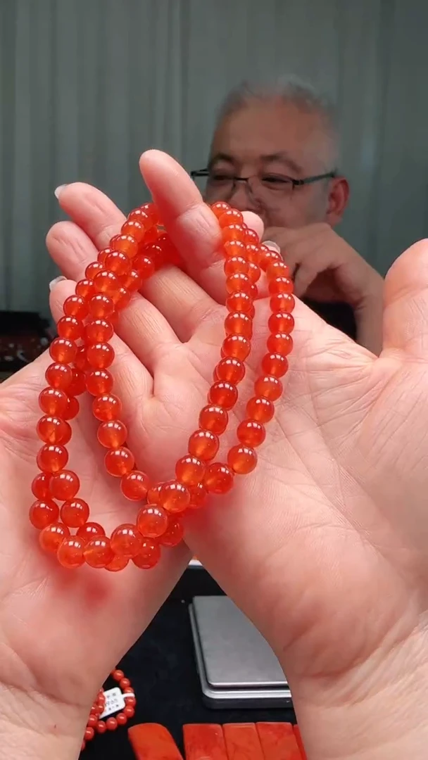 未镶嵌多样性发一件南红玛瑙【毕业级】7mm芬达色保山圆珠多圈