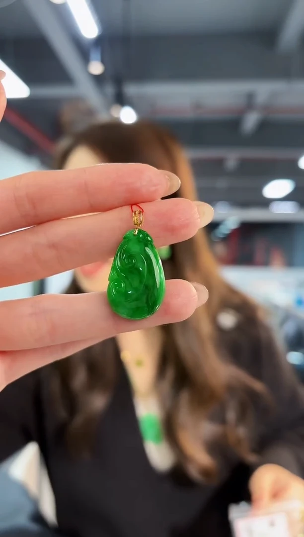 【闪购商品】翡翠颈饰18K金镶嵌缅料A货/支持复检/一件