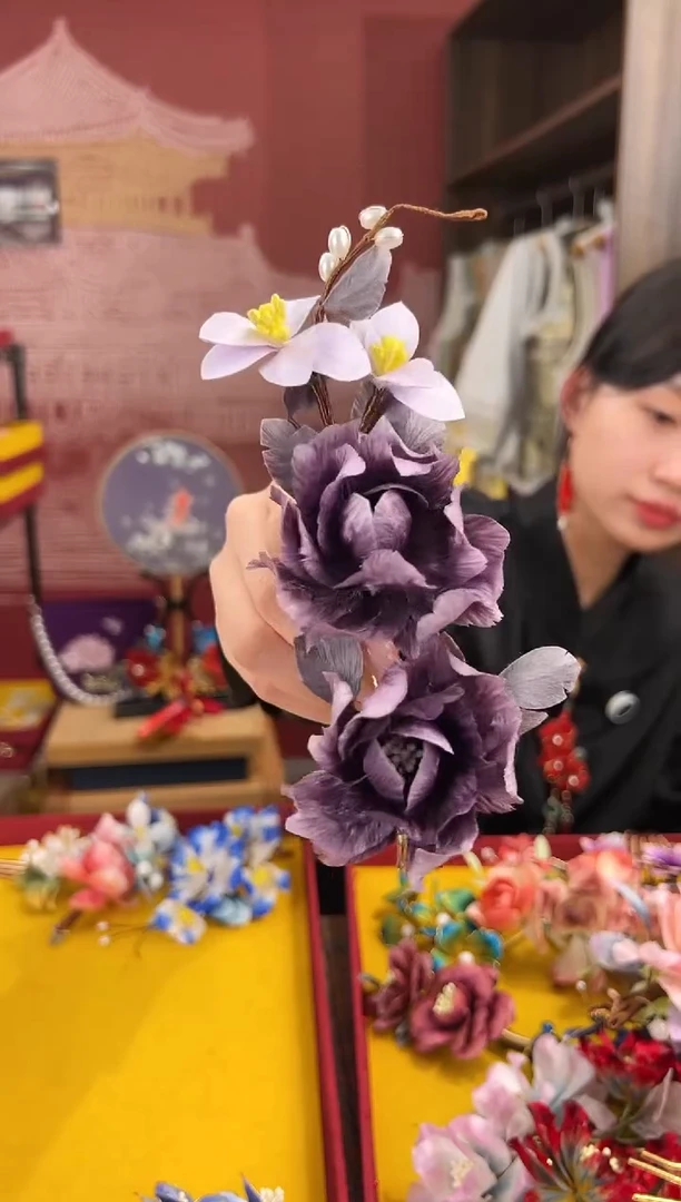 【闪购商品】刺绣非遗绒花（发饰）