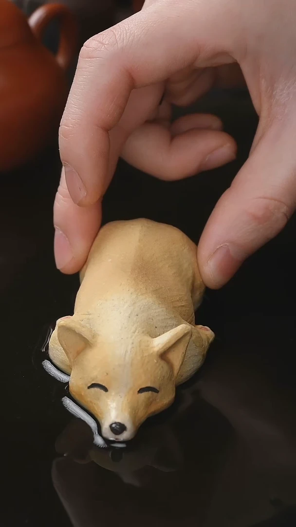 茶壶紫砂柯基茶宠，