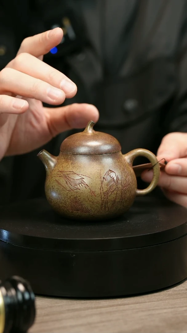 茶壶紫砂贞****一H1988李琴柴烧虾趣茄瓜