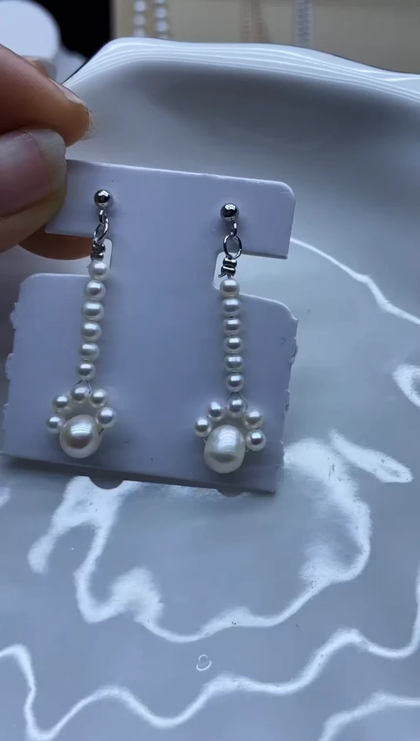 未镶嵌耳饰淡水珍珠耳环