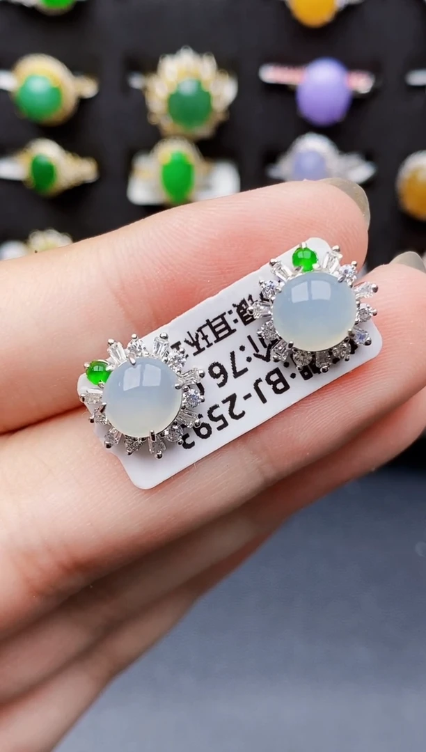 银S925镶嵌戒指翡翠6106