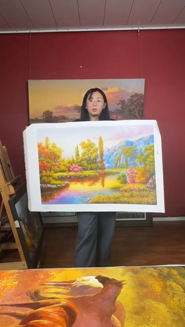 油画【118号】约90*60cm丨朝鲜原创纯手绘孤品油画丨顺丰包邮