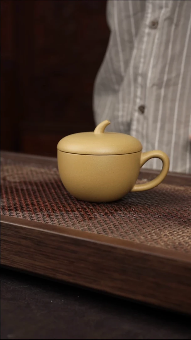 茶杯紫砂黄金段苹果盖杯