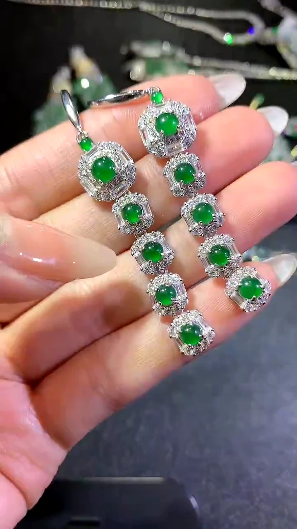 【闪购商品】翡翠耳饰银S925镶嵌140耳饰（多样性发货一件