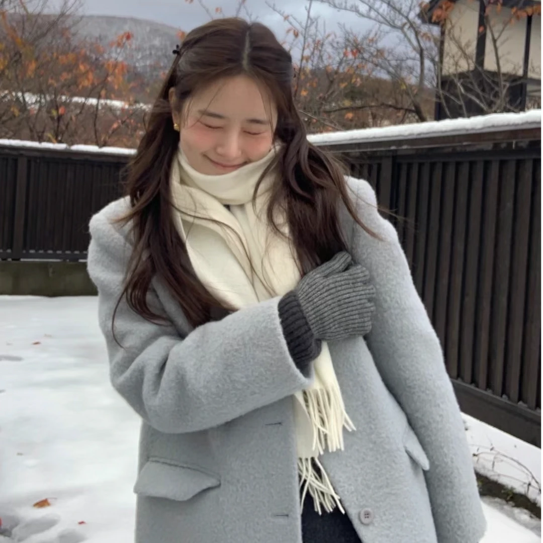 ounce蓝色韩国正品no退no换  退货拉黒 羊毛女士三角