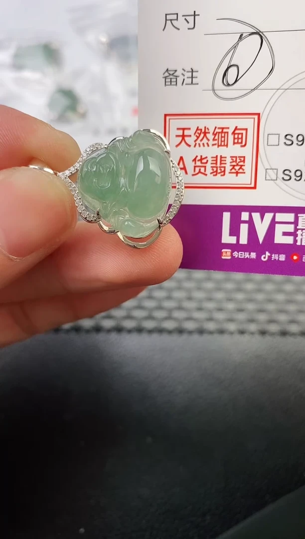 翡翠银S925镶嵌颈饰华吊坠