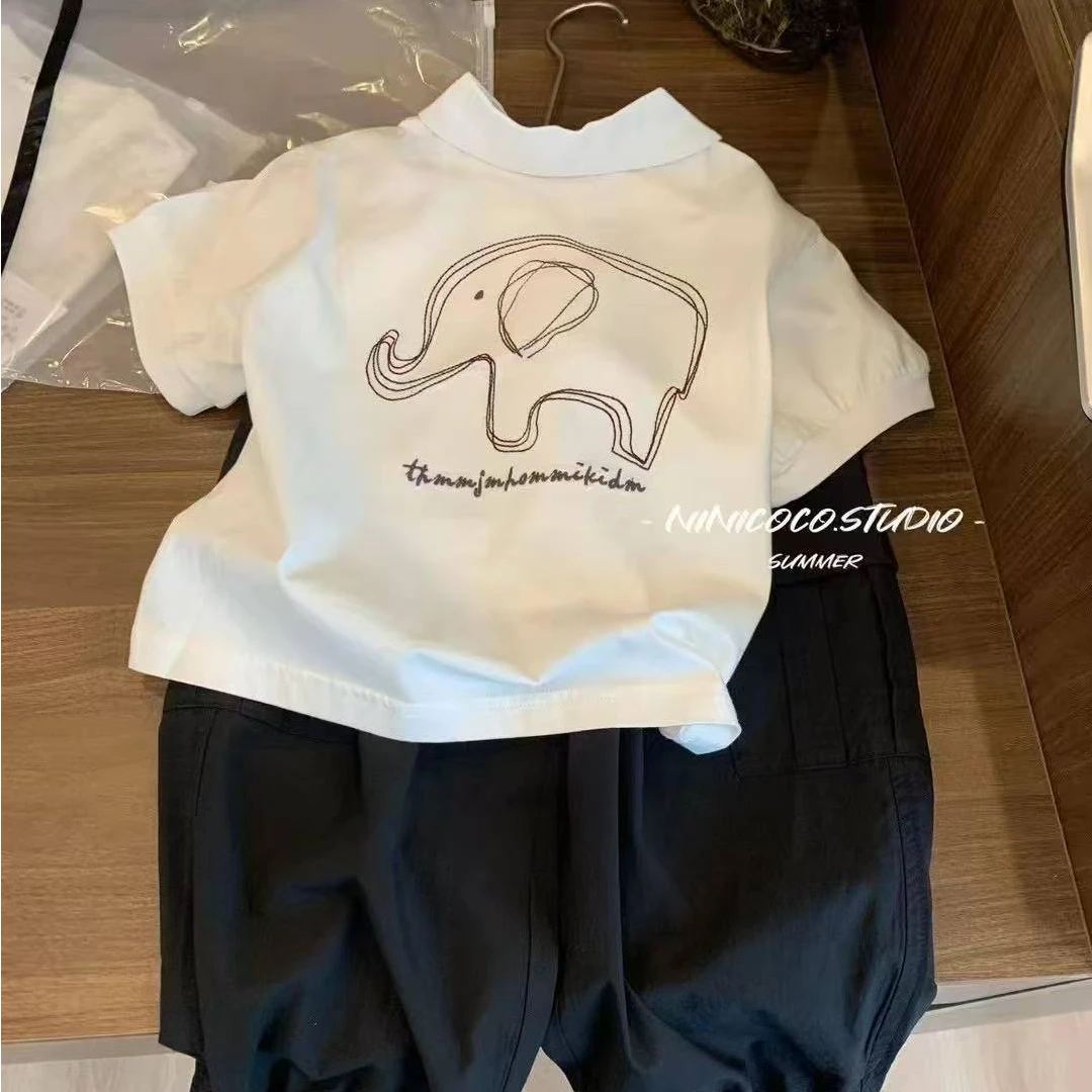 男童polo衫短袖t恤中小童2025夏季新款韩系儿童装洋气外穿上衣潮