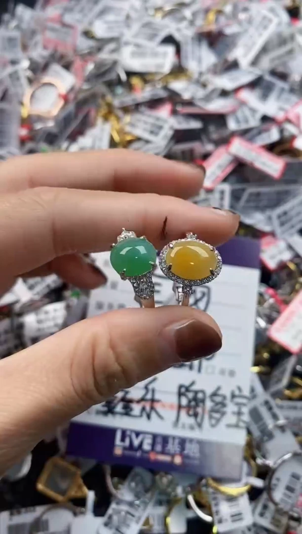 翡翠戒指银S925镶嵌222-------5