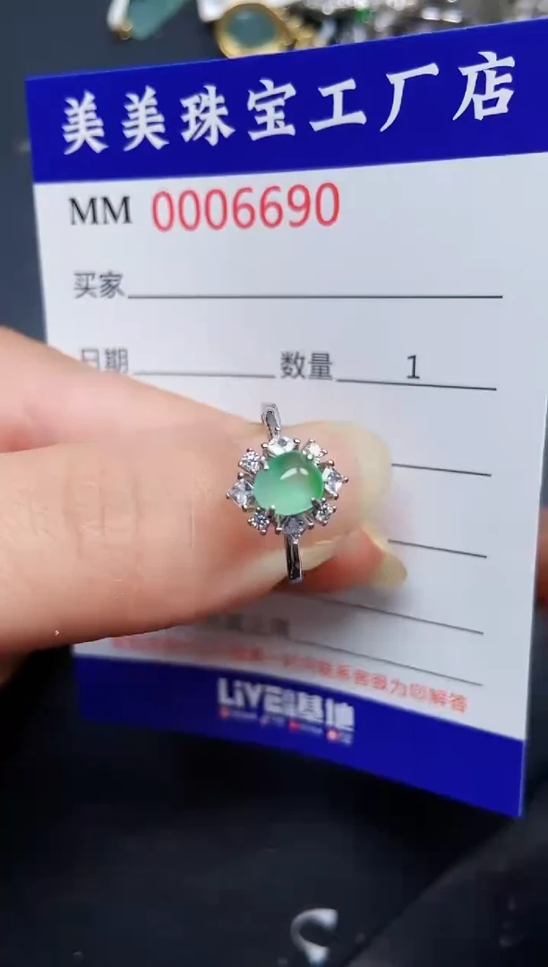 翡翠银S925镶嵌颈饰6690