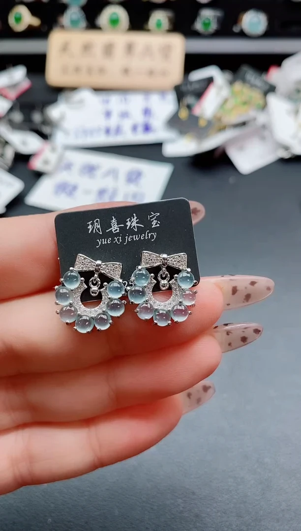 银S925镶嵌戒指翡翠1