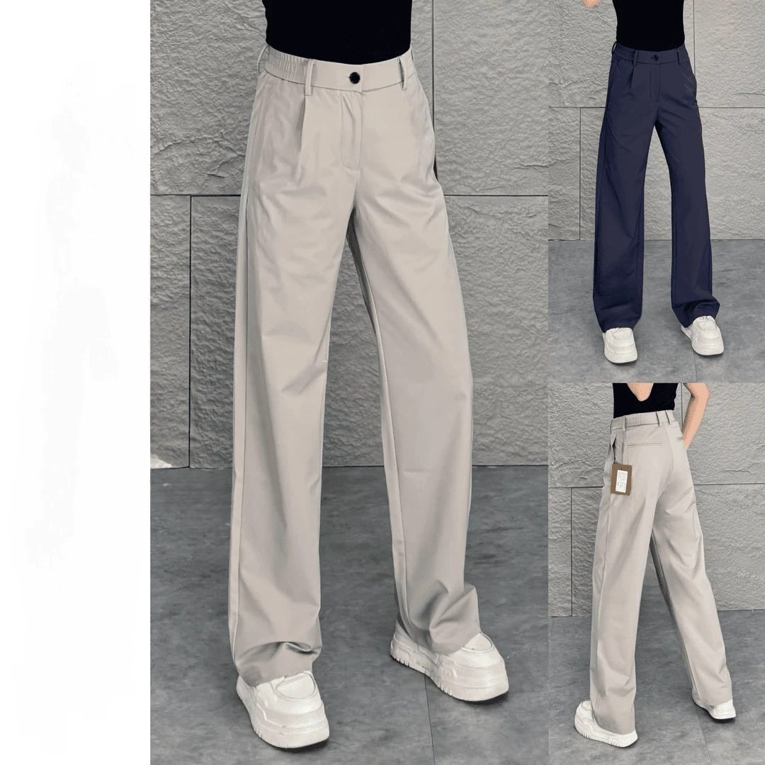 春夏高端男士莫代尔宽松商务休闲裤百搭垂顺显瘦中高腰微阔西裤男