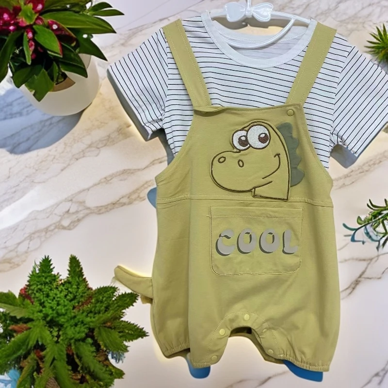 儿童恐龙夏款背带裤