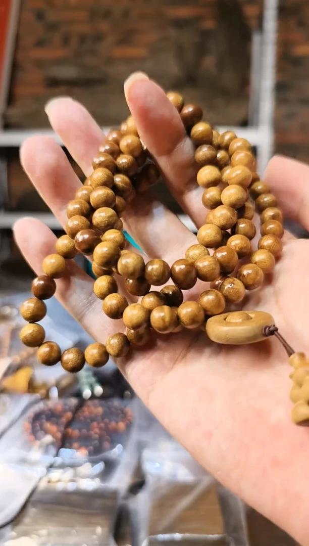 楠木（金丝楠）手串/手链0.8阴沉黄多圈108