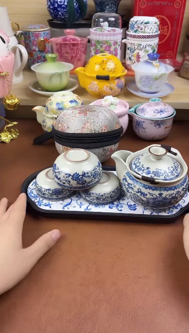 陶陶瓷茶具摆件旅行套组