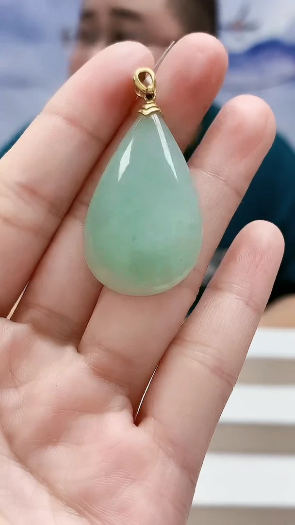 18K金镶嵌定制翡翠5167lr-毛货挂件63