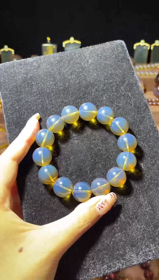 【闪购商品】蓝珀珠宝奇石未镶嵌赛多米手串