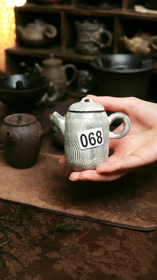 紫砂全手工白色粉引茶壶90毫升左右
